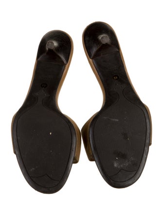 Prada Suede Leather Trim Embellishment Slides