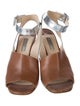 Prada Leather Colorblock Pattern Slingback Sandals