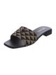 Prada Enameled Metal Triangle Printed Slides