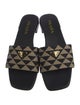 Prada Enameled Metal Triangle Printed Slides