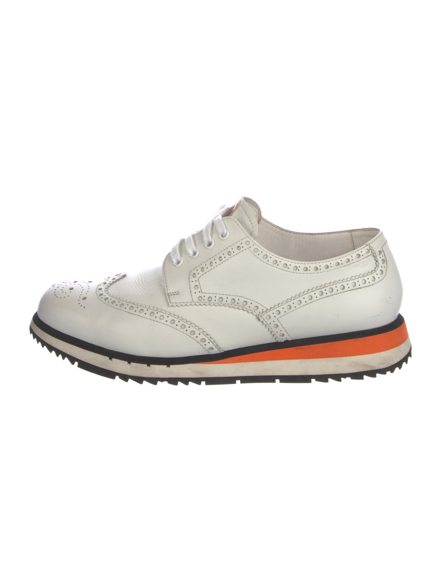 Prada Leather Eyelet Trim Brogues