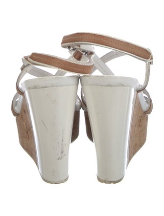 Prada Leather Colorblock Pattern Slingback Sandals