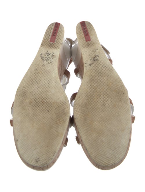 Prada Leather Colorblock Pattern Slingback Sandals