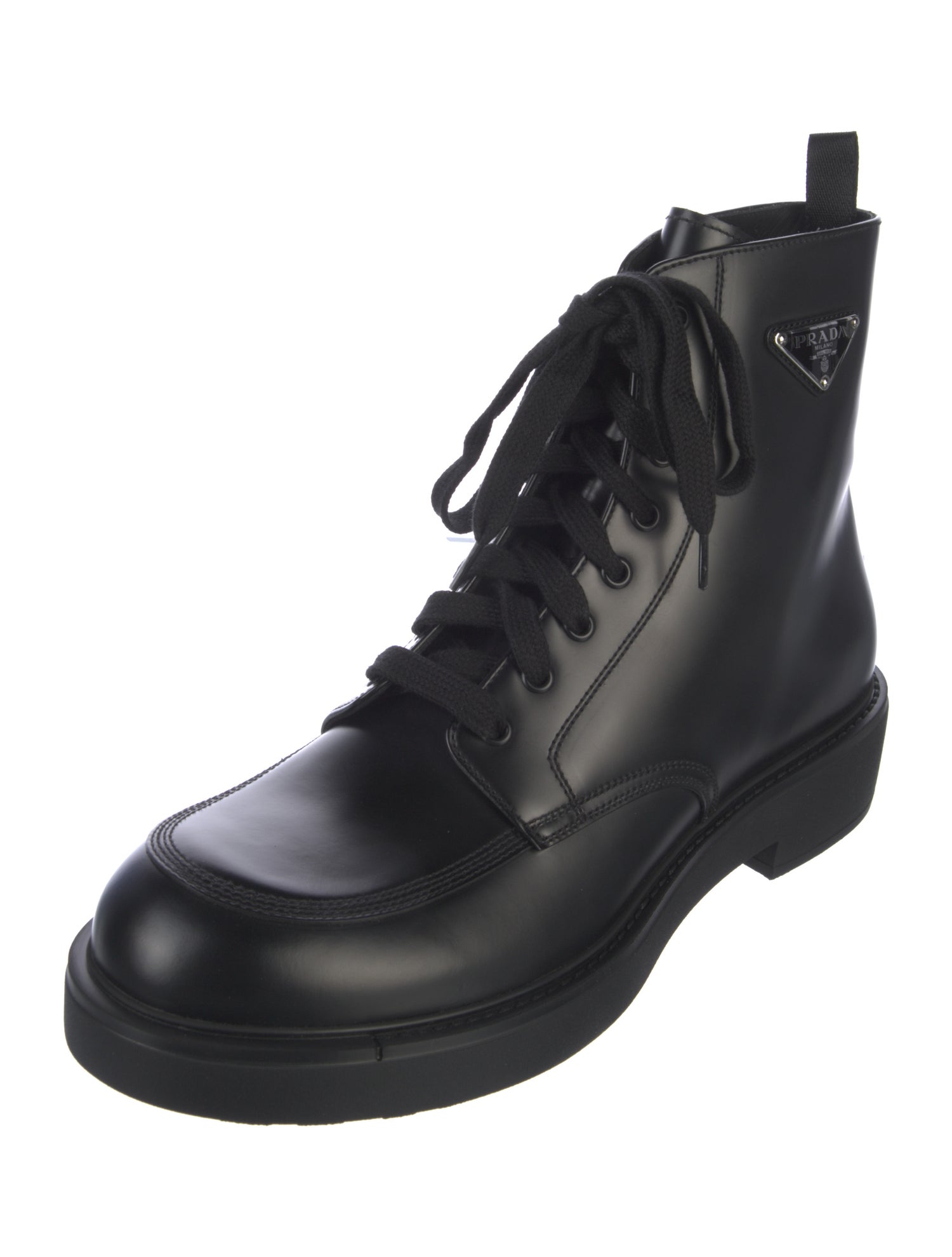 Prada Leather Combat Boots