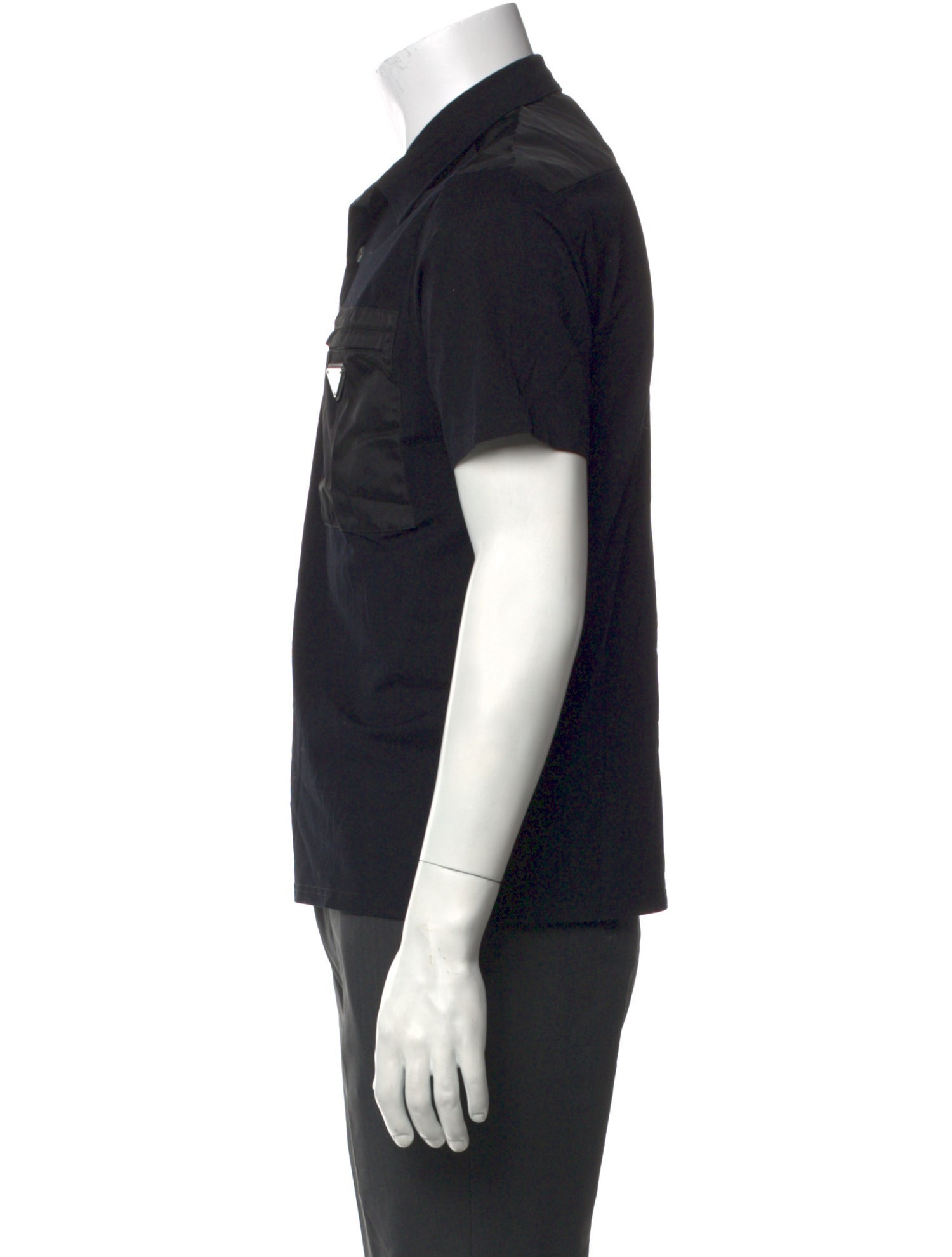 Prada 2023 Enameled Metal Triangle Polo Shirt