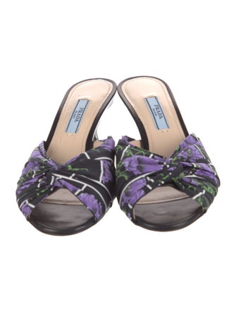 Prada Floral Print Slides