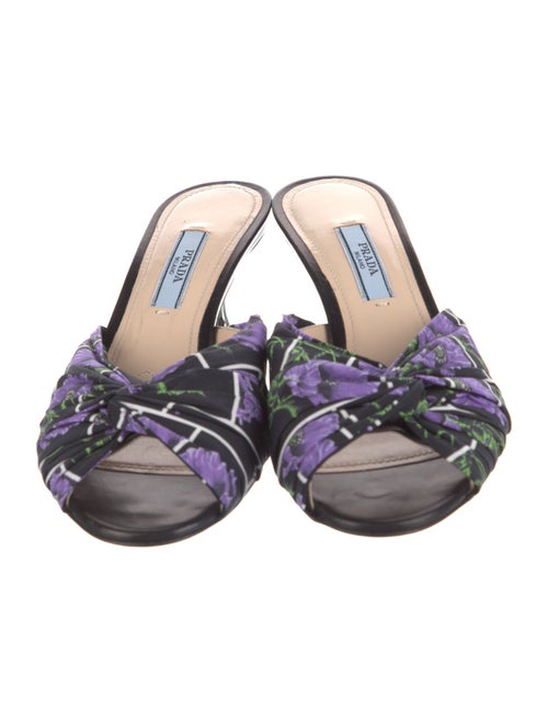 Prada Floral Print Slides