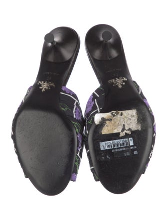 Prada Floral Print Slides