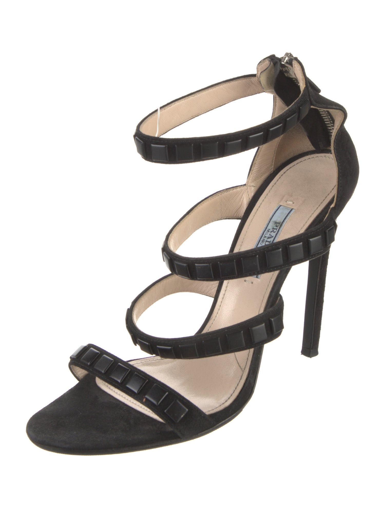 Prada Suede Studded Accents Sandals