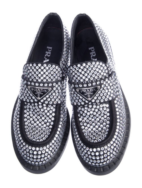 Prada Enameled Metal Triangle Sequins Loafers