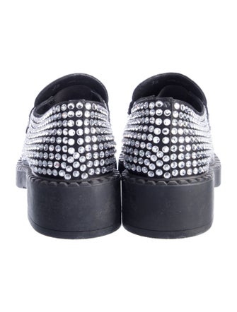 Prada Enameled Metal Triangle Sequins Loafers