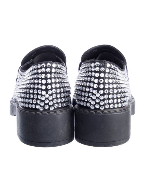 Prada Enameled Metal Triangle Sequins Loafers