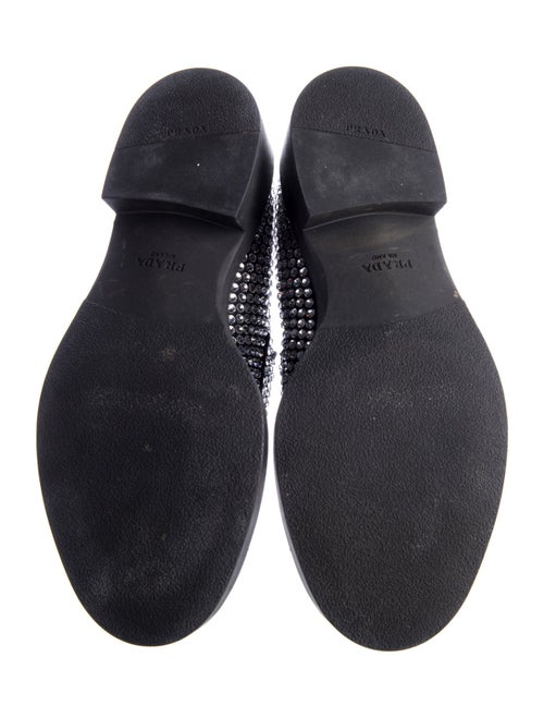 Prada Enameled Metal Triangle Sequins Loafers