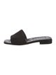 Prada Enameled Metal Triangle Slides