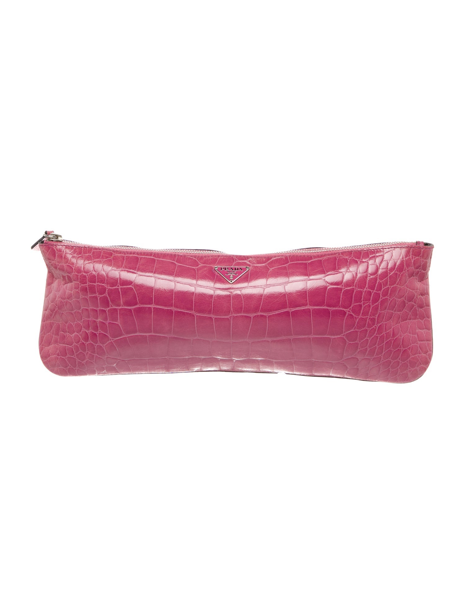 Prada Enameled Metal Triangle Clutch