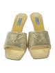 Prada Satin Crystal Embellishments Slides