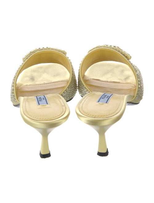 Prada Satin Crystal Embellishments Slides