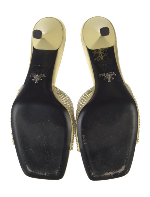 Prada Satin Crystal Embellishments Slides