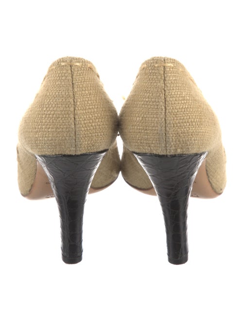 Prada Colorblock Pattern Bow Accents Pumps