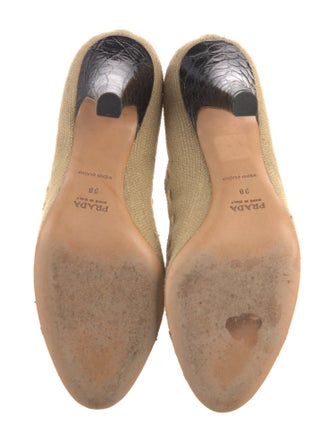 Prada Colorblock Pattern Bow Accents Pumps