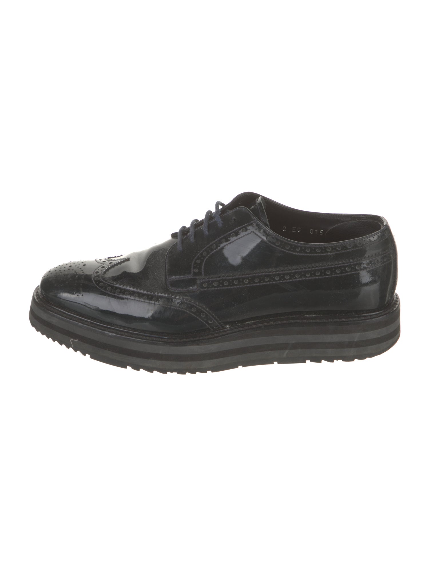 Prada Patent Leather Lasercut Accents Brogues