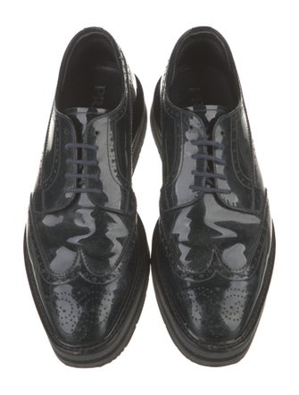 Prada Patent Leather Lasercut Accents Brogues
