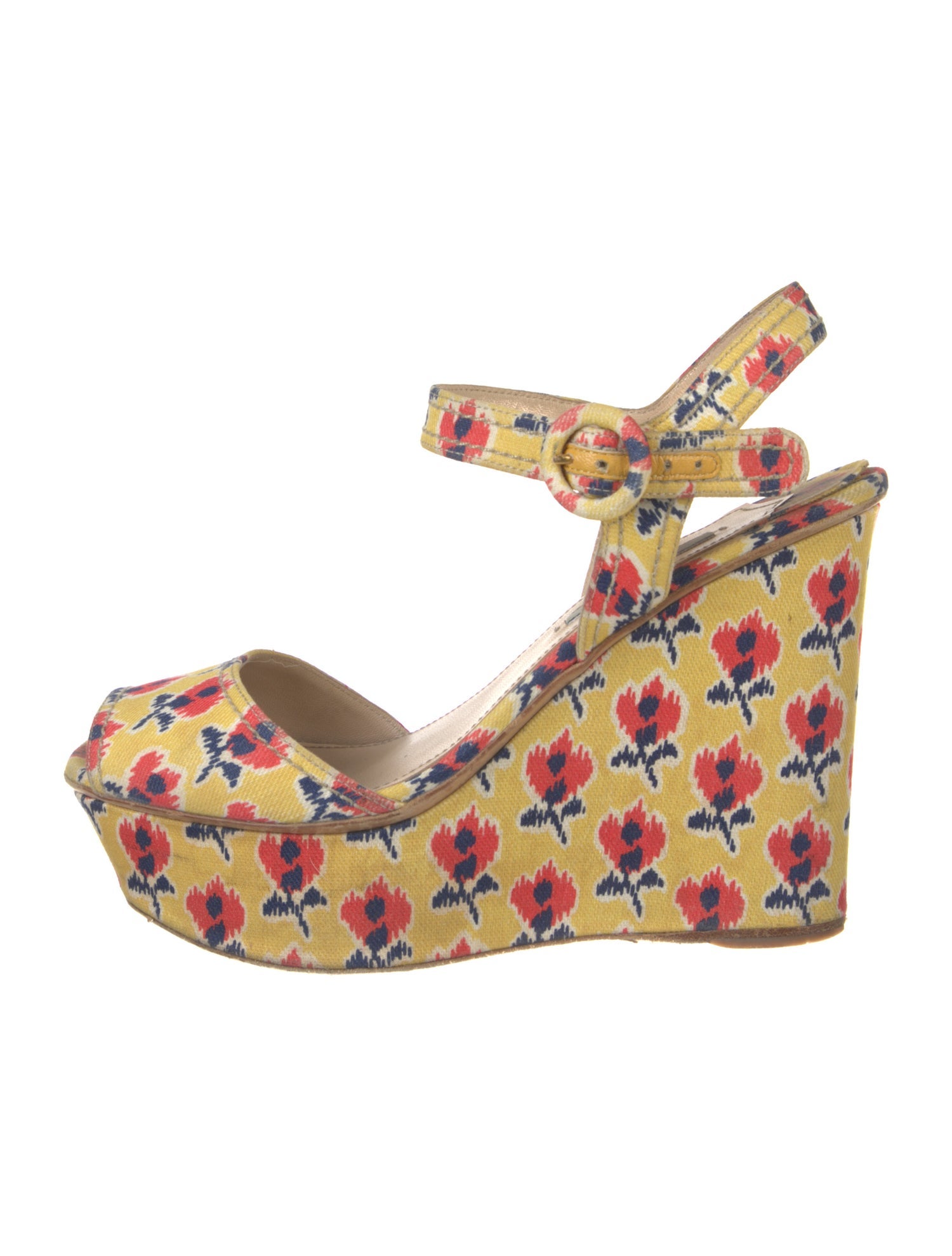 Prada Floral Print Sandals