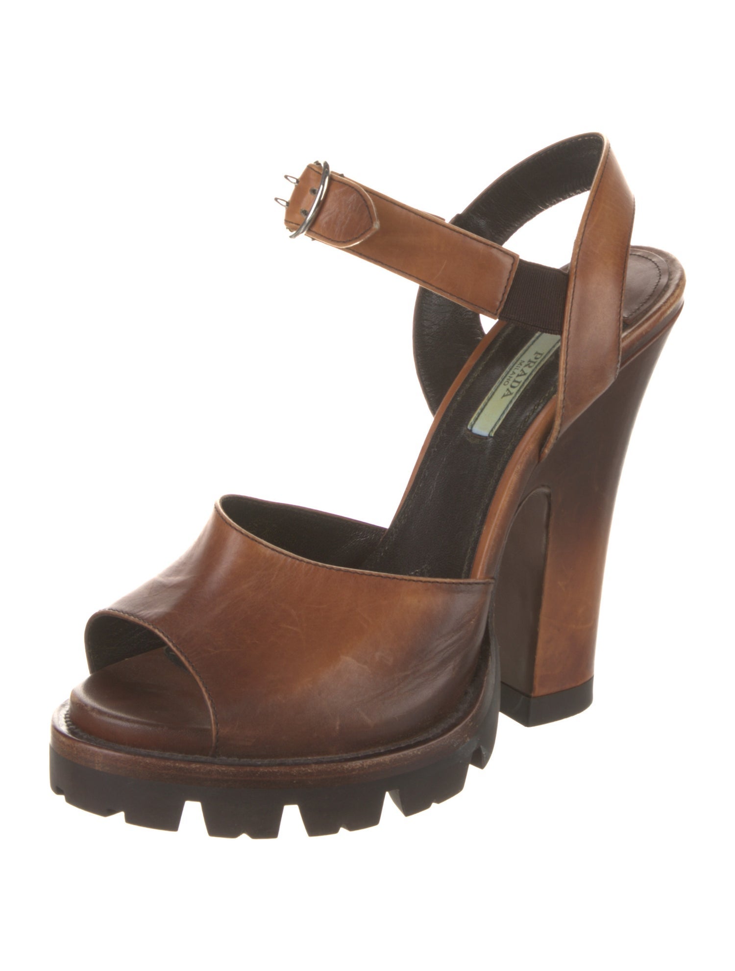 Prada Leather Slingback Sandals