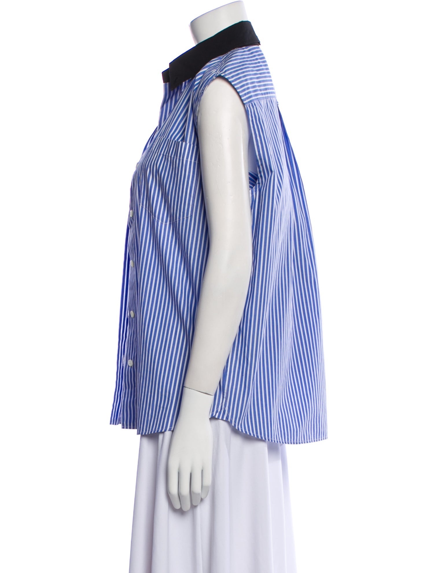 Prada 2018 Striped Button-Up Top