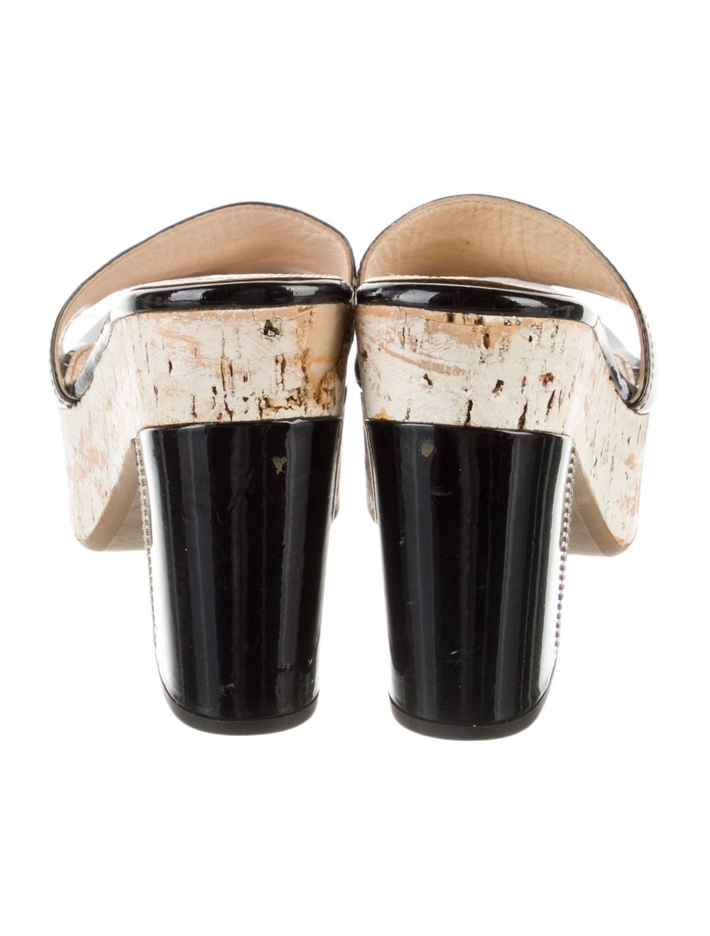 Prada Patent Leather Slides Black & Neutrals Plat… - image 4