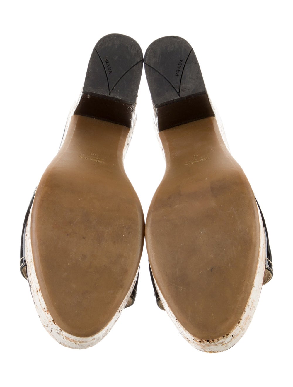 Prada Patent Leather Slides Black & Neutrals Plat… - image 5