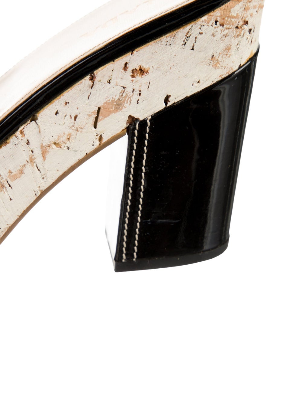 Prada Patent Leather Slides Black & Neutrals Plat… - image 6