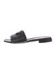 Prada Enameled Metal Triangle Leather Slides