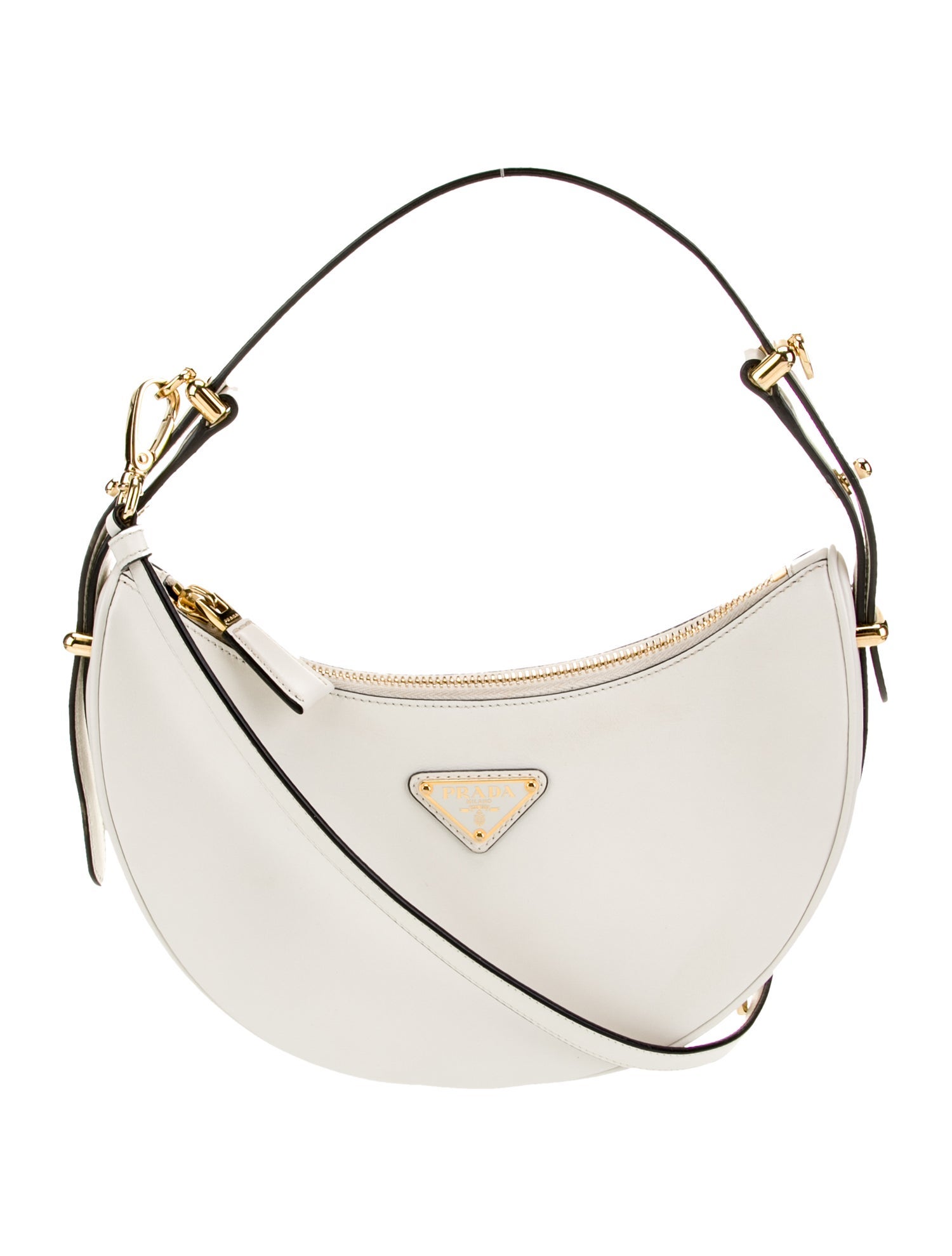Prada Enameled Metal Triangle Arque Small