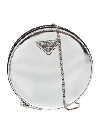 Prada Enameled Metal Triangle Minaudière