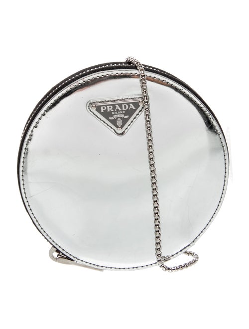 Prada Enameled Metal Triangle Minaudière