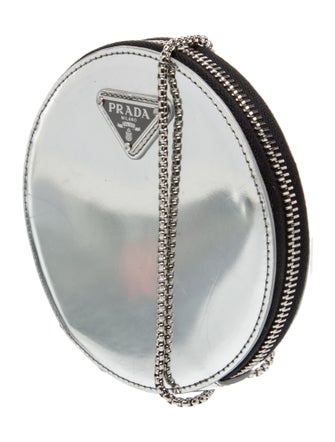 Prada Enameled Metal Triangle Minaudière