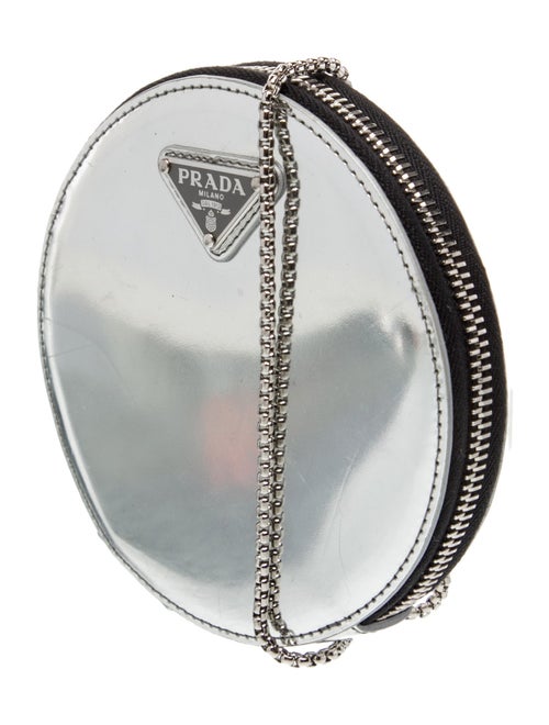 Prada Enameled Metal Triangle Minaudière