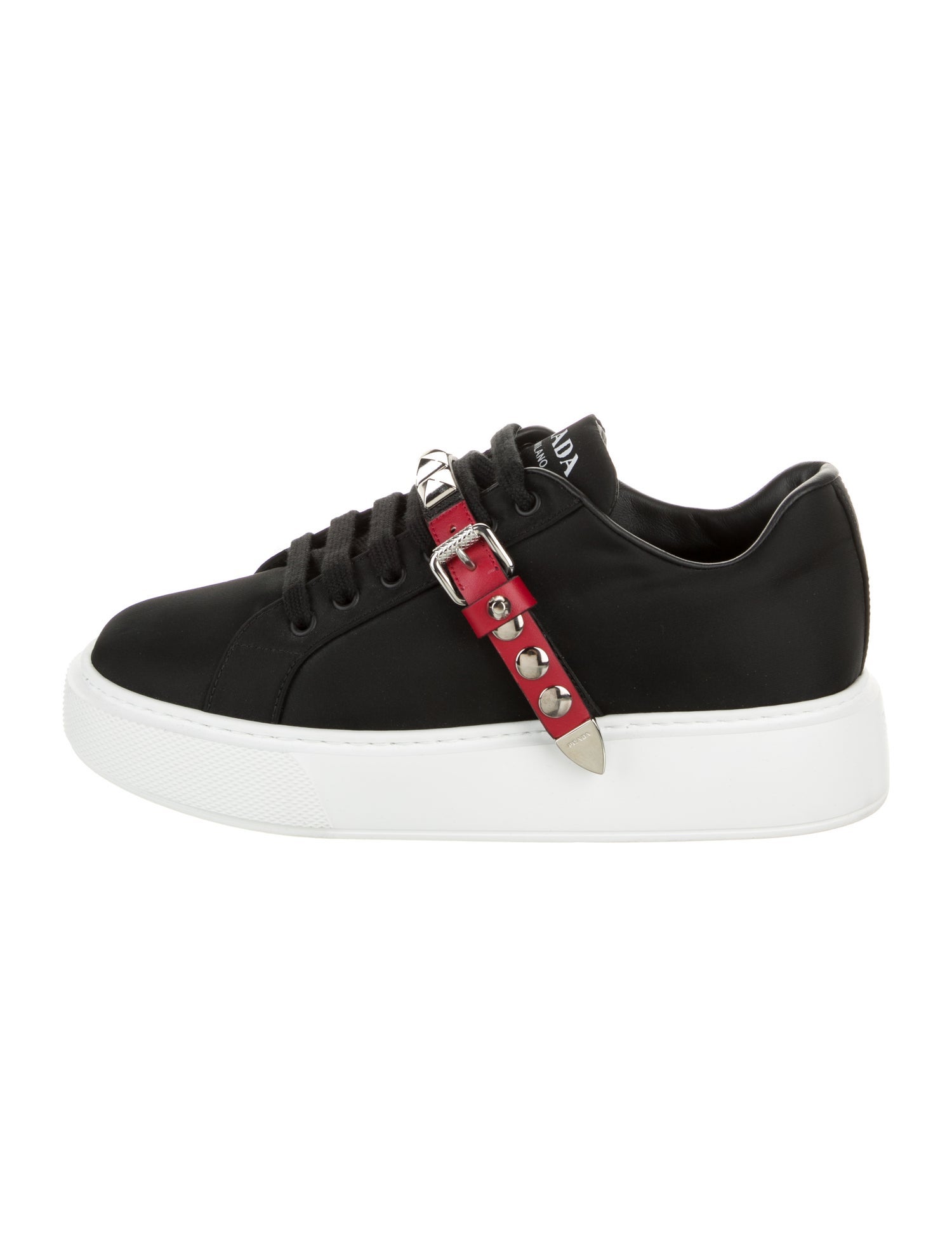 Prada Nylon Studded Accents Sneakers