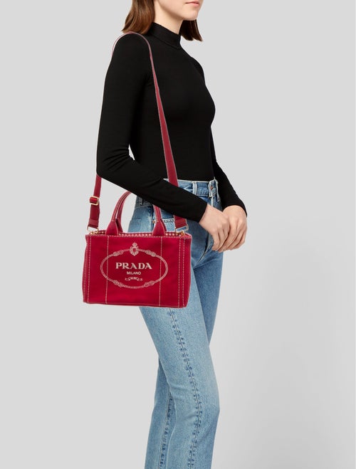 Prada Enameled Metal Triangle Tote Small