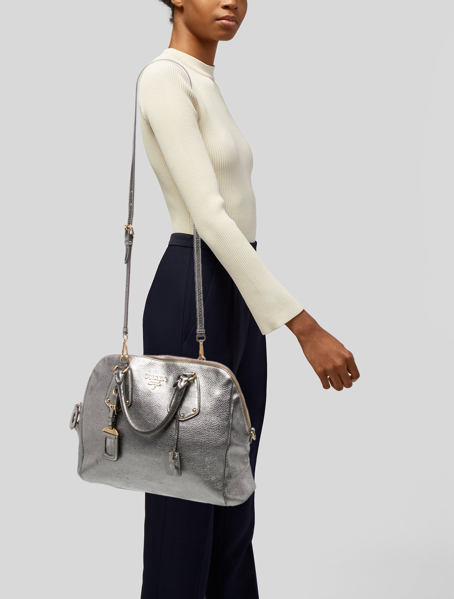 Prada Vitello Daino Leather Shoulder Bag