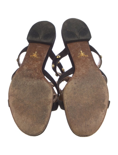 Prada Suede Studded Accents Slides
