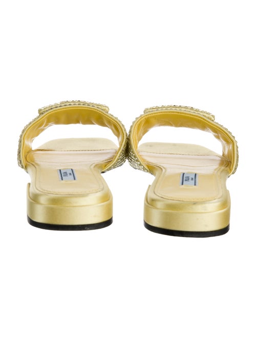 Prada Satin Crystal Embellishments Slides