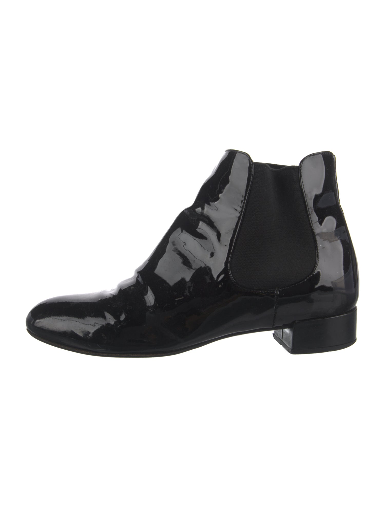 Prada Patent Leather Chelsea Boots