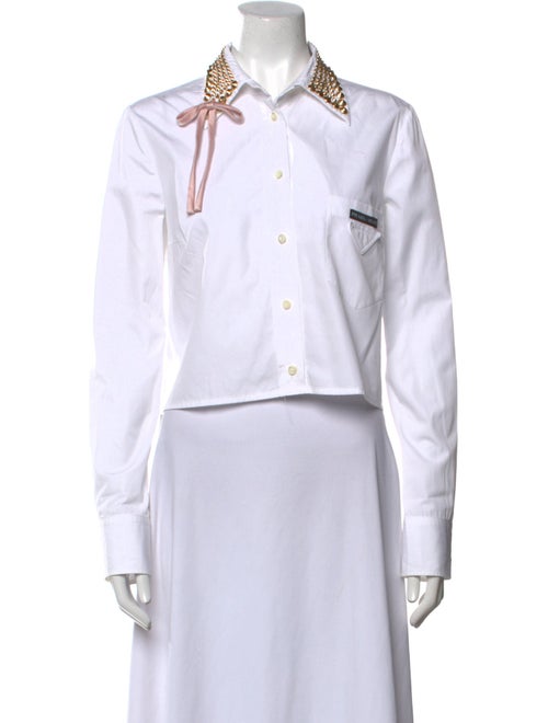 Prada 2019 Long Sleeve Button-Up Top