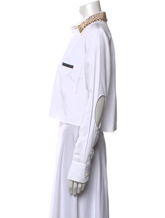 Prada 2019 Long Sleeve Button-Up Top
