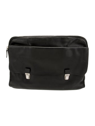 Prada Enameled Metal Triangle Portfolio