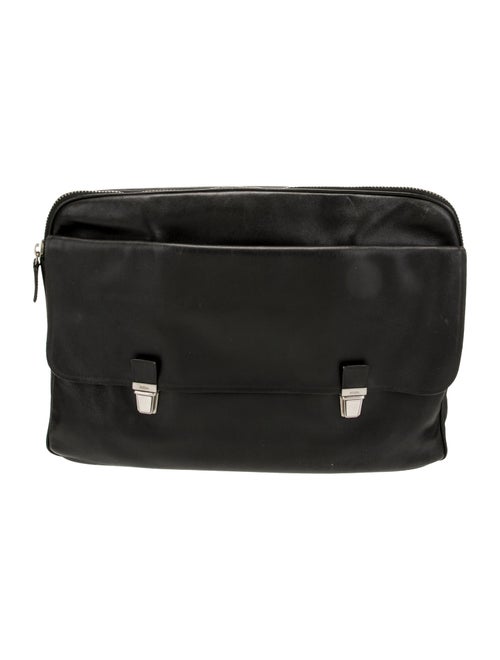 Prada Enameled Metal Triangle Portfolio