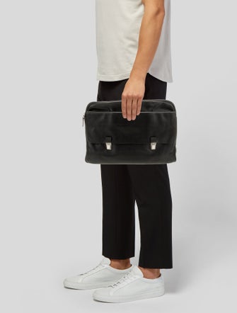 Prada Enameled Metal Triangle Portfolio