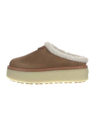 Prada Suede Fur Trim Mules